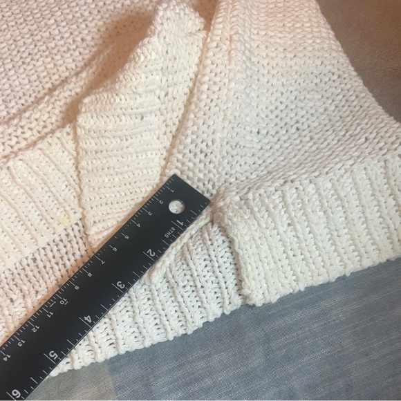 Eileen Fisher Open White Sweater Cream Cotton Blend Linen Pullover Cottagecore L - Picture 10 of 11